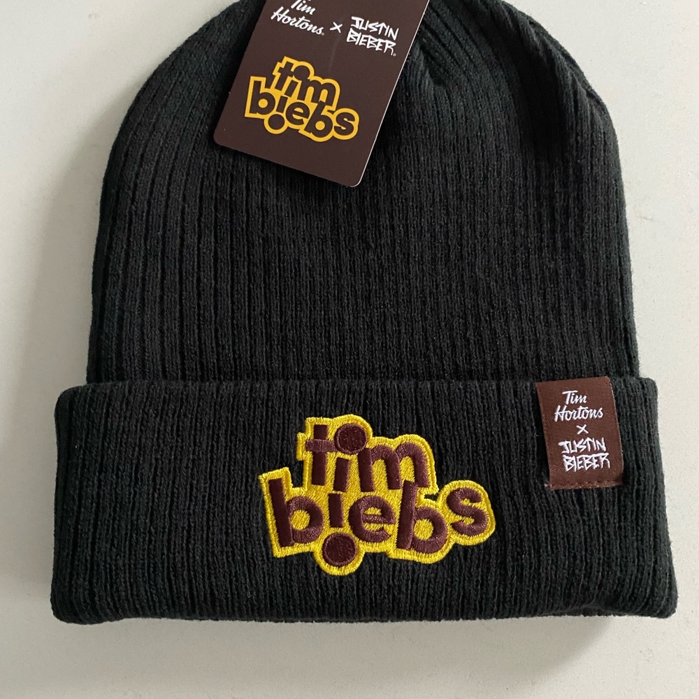 Justin Bieber Tim Biebs limited edition beanie in black new